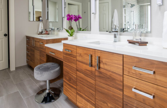 Walnut Natural bathroom vanity cabinets