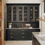 black painted hutch cabinet