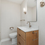 Stained bathroom vanity