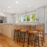 Stained and painted kitchen cabinets