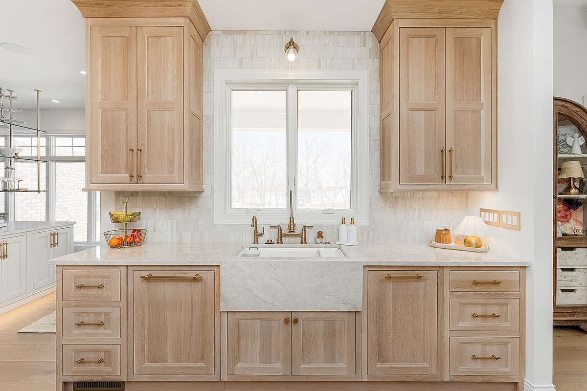 Stained kitchen cabinets