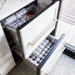 Pull out cooler drawers with drawer fronts attached