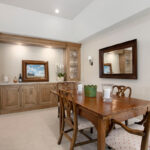 Dining room table and hutch/service center in stained wood