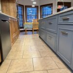 Stained kitchen with painted island