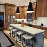Stained kitchen with painted island