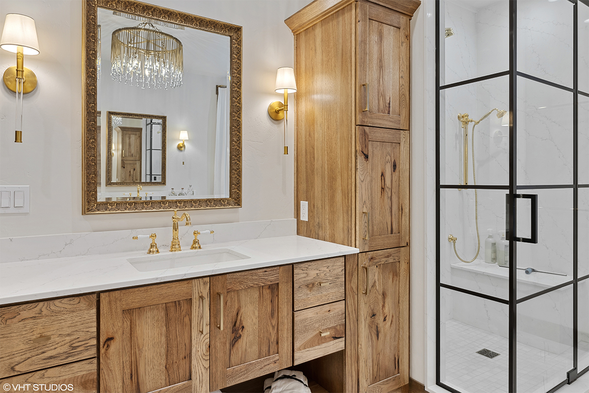 Rustic Hickory bathroom vanity