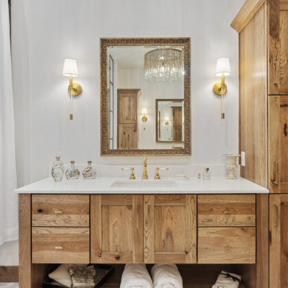 Rustic Hickory bathroom vanity