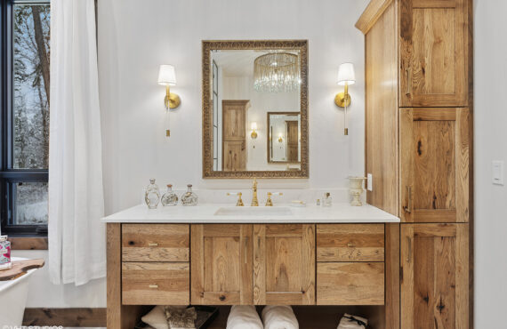 Rustic Hickory bathroom vanity
