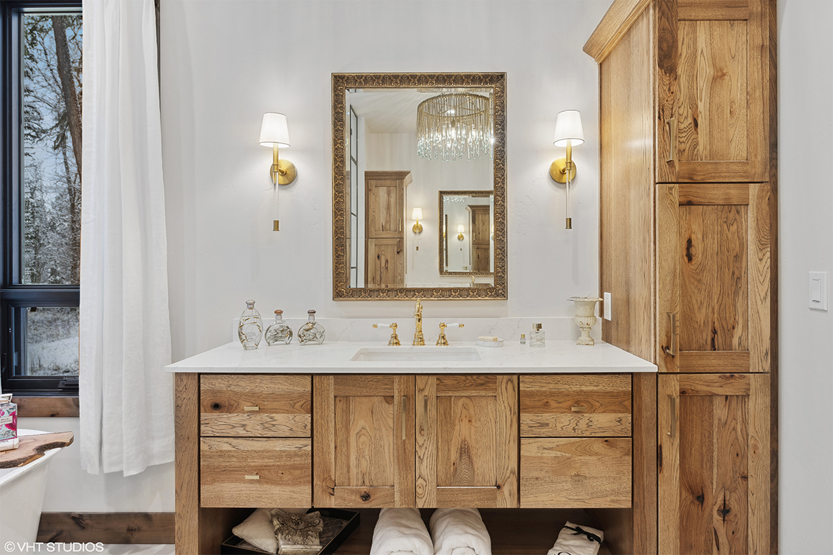 Rustic Hickory bathroom vanity