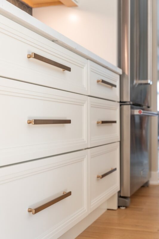 White painted kitchen cabinets
