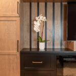Two toned entertainment center.