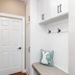 White painted locker cabinet