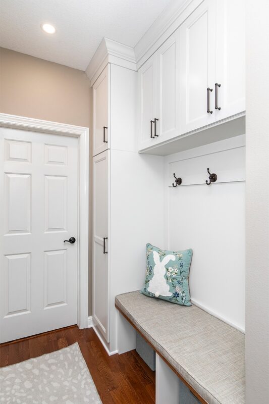 White painted locker cabinet