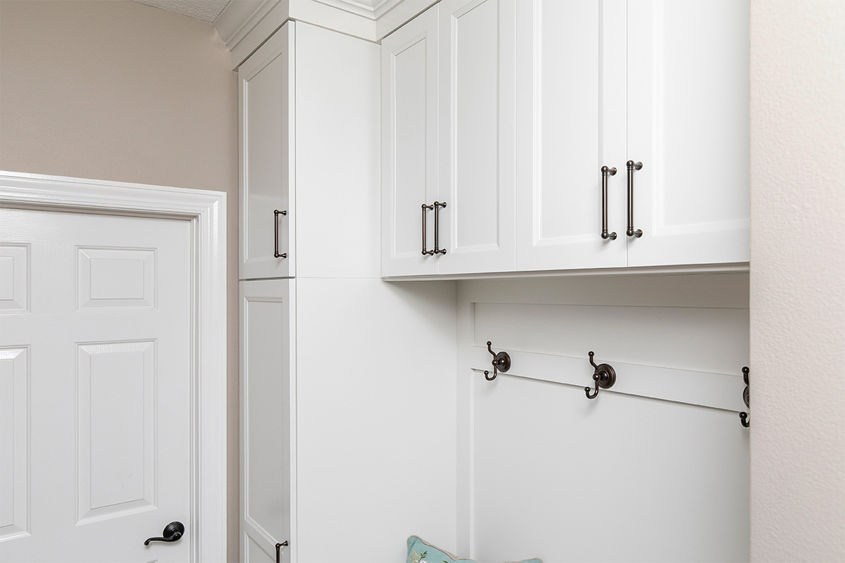White painted locker cabinet
