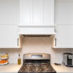 White painted kitchen cabinet