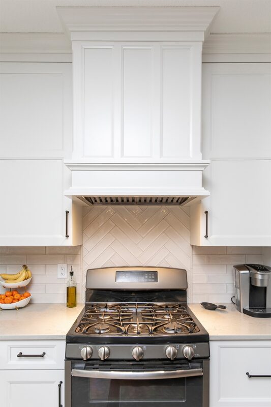 White painted kitchen cabinet