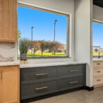 Stained and painted kitchen display