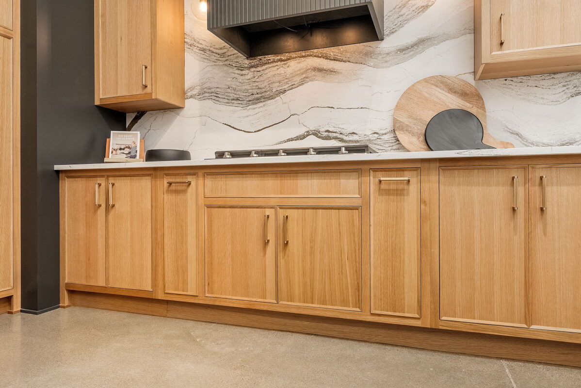 Stained and painted kitchen display
