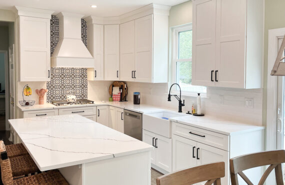 White painted kitchen cabinets