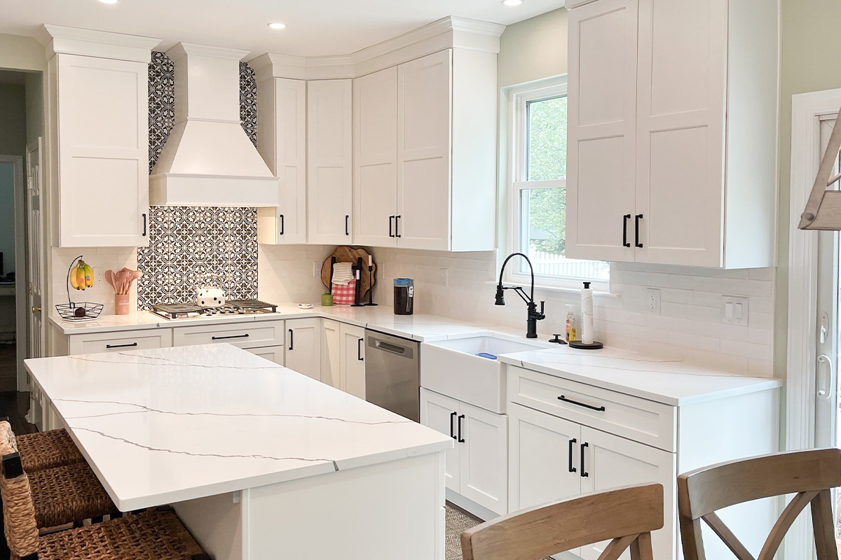 White painted kitchen cabinets