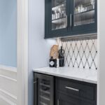 Graphite painted bar cabinets