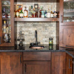 Dark stained whiskey bar