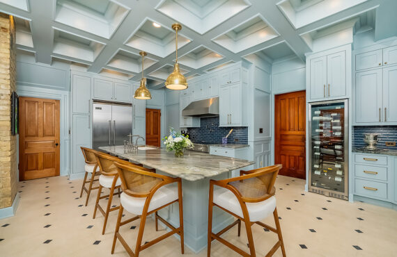 Light blue historic kitchen