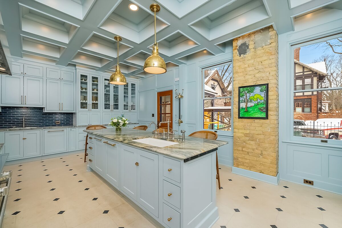 Light blue historic kitchen
