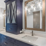 Blue bathroom vanity