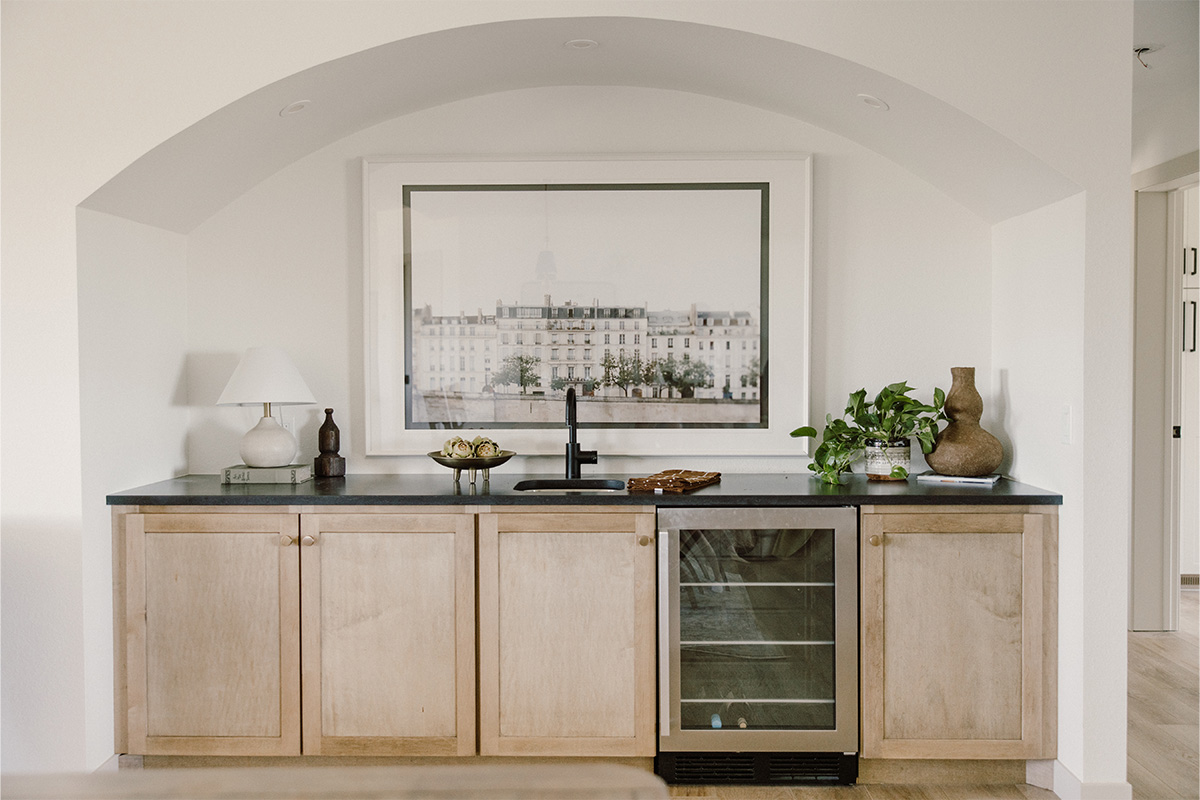 Stained bar cabinets