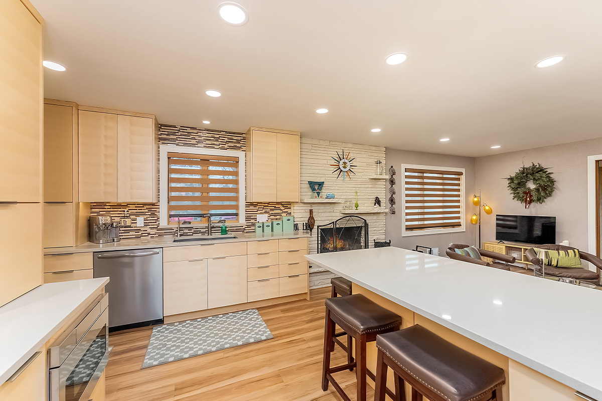 Light maple contemporary kitchen.