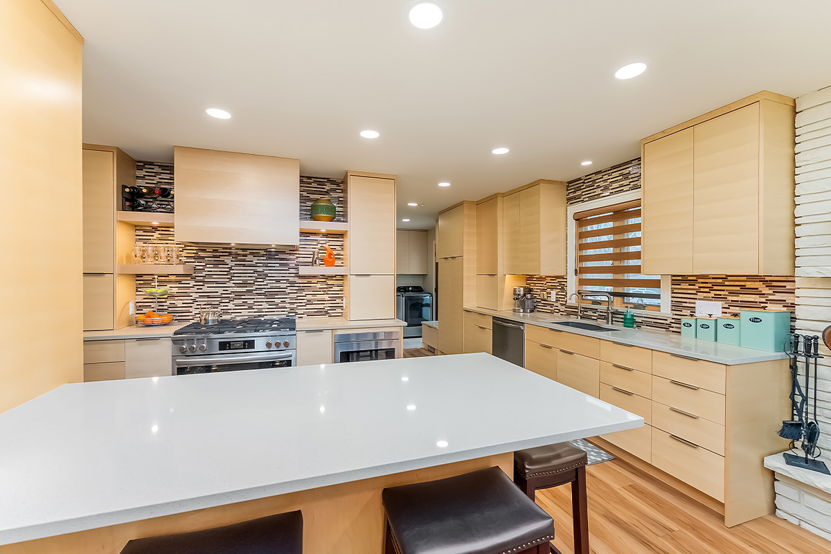 Light maple contemporary kitchen.