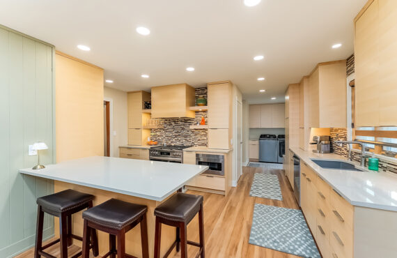 Light maple contemporary kitchen.