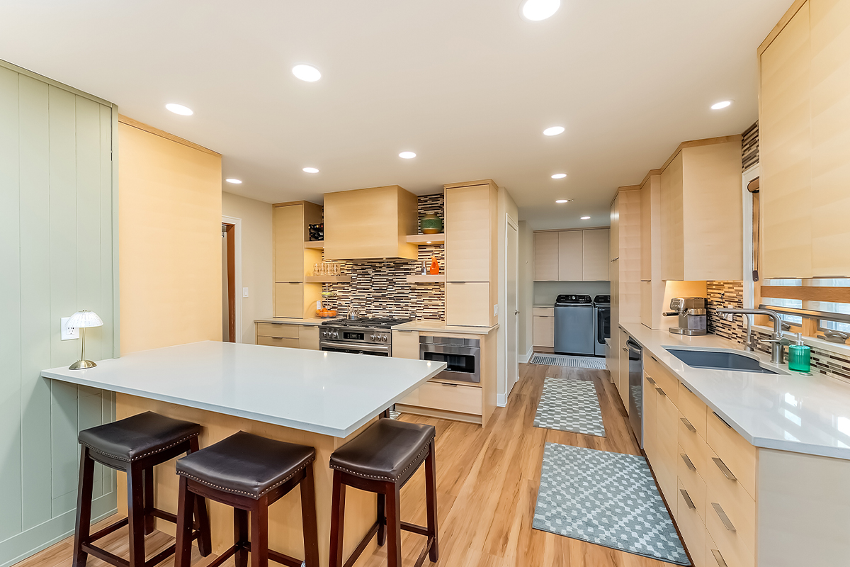 Light maple contemporary kitchen.