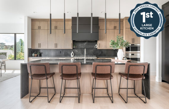 Black and brown stained contemporary kitchen