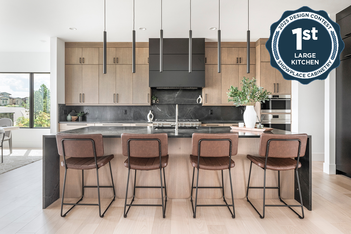 Black and brown stained contemporary kitchen