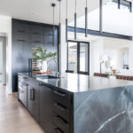 Black and brown stained contemporary kitchen