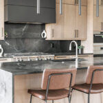 Black and brown stained contemporary kitchen
