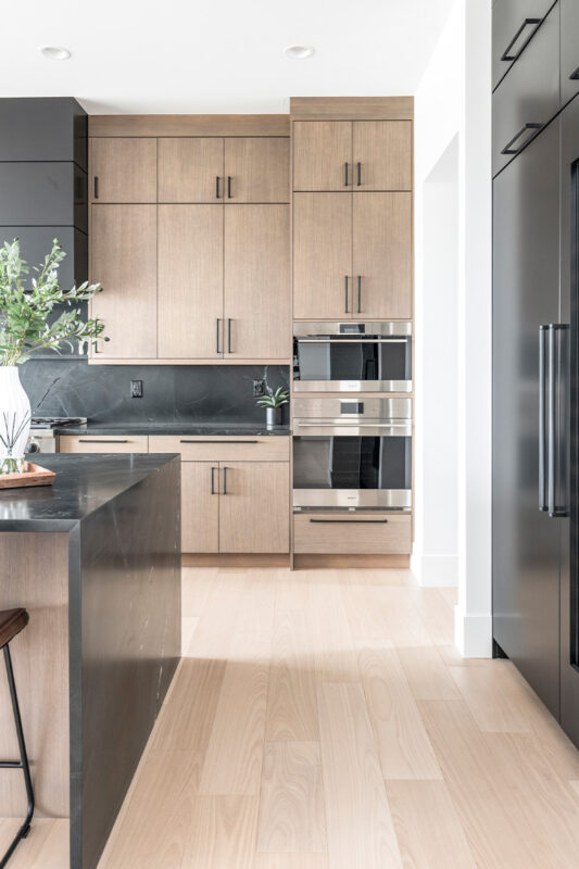 Black and brown stained contemporary kitchen