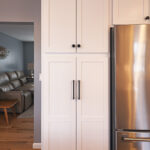 White painted utility cabinet