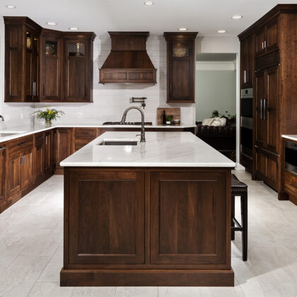 Walnut kitchen cabinets with rich Tawny finish