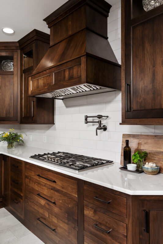 Walnut kitchen cabinets with rich Tawny finish