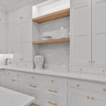 White kitchen perimeter cabinets
