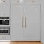 White kitchen perimeter cabinets