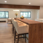 Walnut natural island seating
