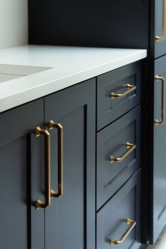 Dark Blue bathroom vanity cabinet.