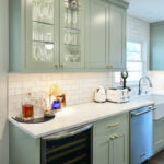 Light green painted kitchen