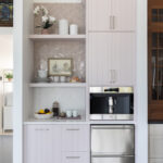 White coffee bar cabinets