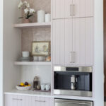 White coffee bar cabinets