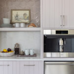 White coffee bar cabinets